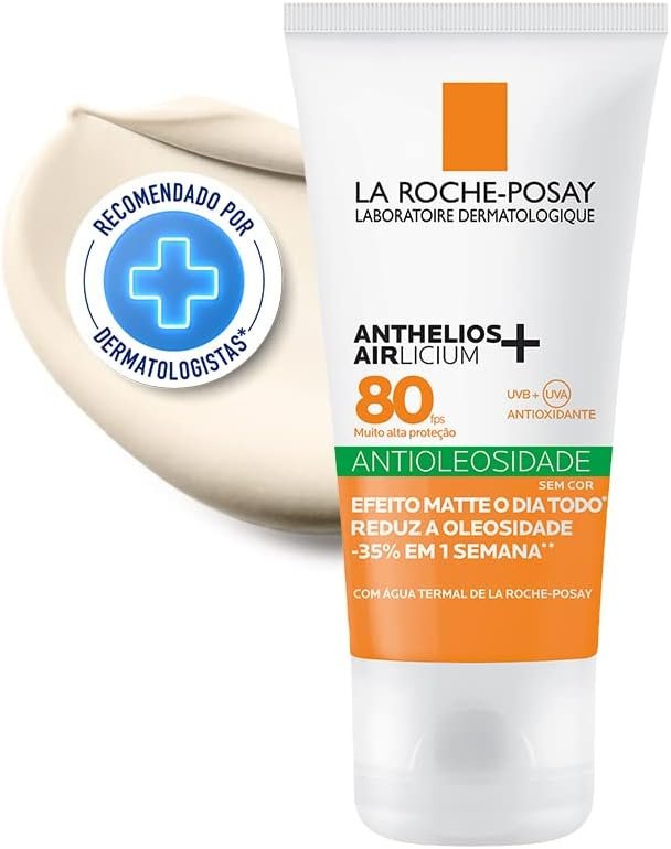La Roche-Posay Anthelios Airlicium, Protetor Solar Facial Antioleosidade FPS80 40g